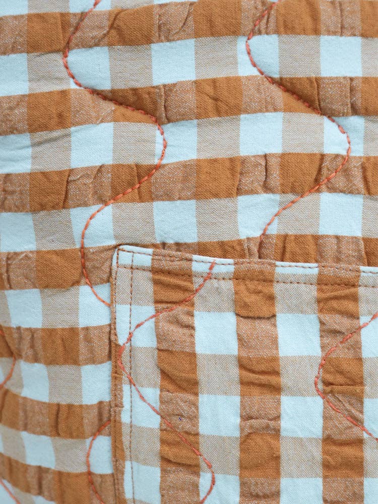 Honey Blue Seersucker Quilted Bag - Mosey Me