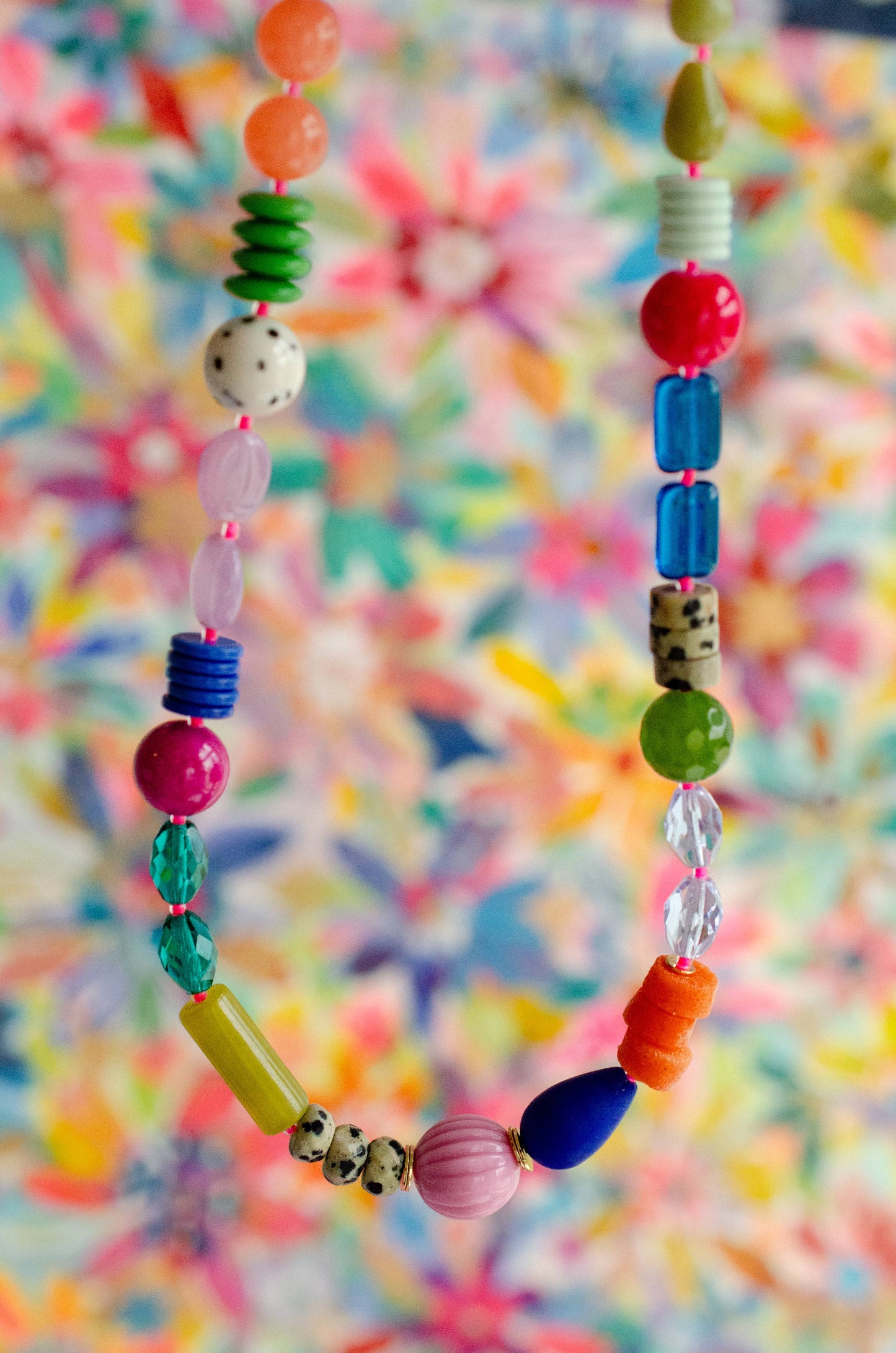 Jill Makes - Handmade Bold Colorful Beaded Statement Necklace