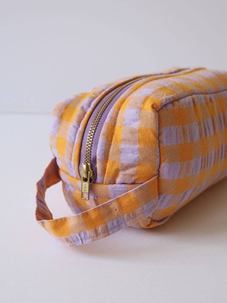 Kumquat Bloom Seersucker Dopp Kit - Mosey Me