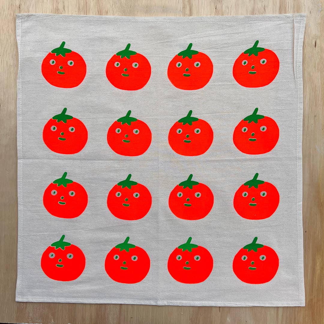 Nice life - Tomato screenprinted tea towel