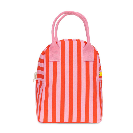 Fluf Zipper Lunch bag - Awning Stripe Pink