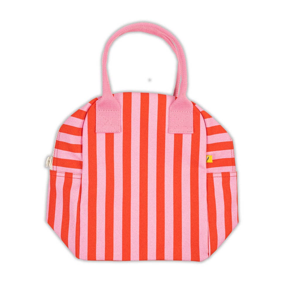 Fluf Zipper Lunch bag - Awning Stripe Pink